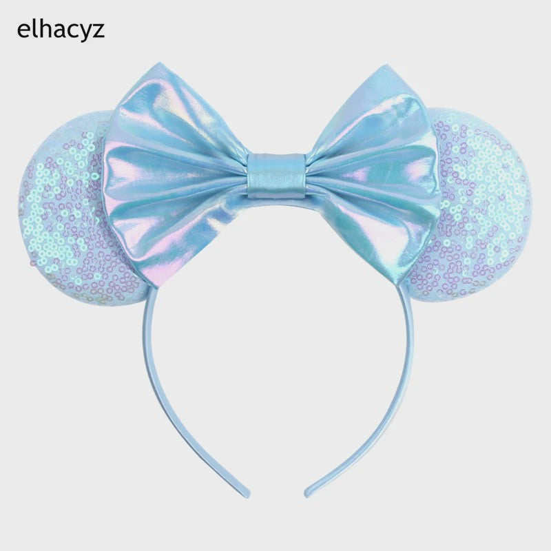 Chique Sequin Mickey Oortjes Diadeem met Strik - Feestelijk Haaraccessoire voor Kinderen & Dames