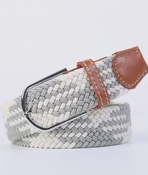Unisex Gevlochten Elastische Riem met Pin Gesp - 107-130cm