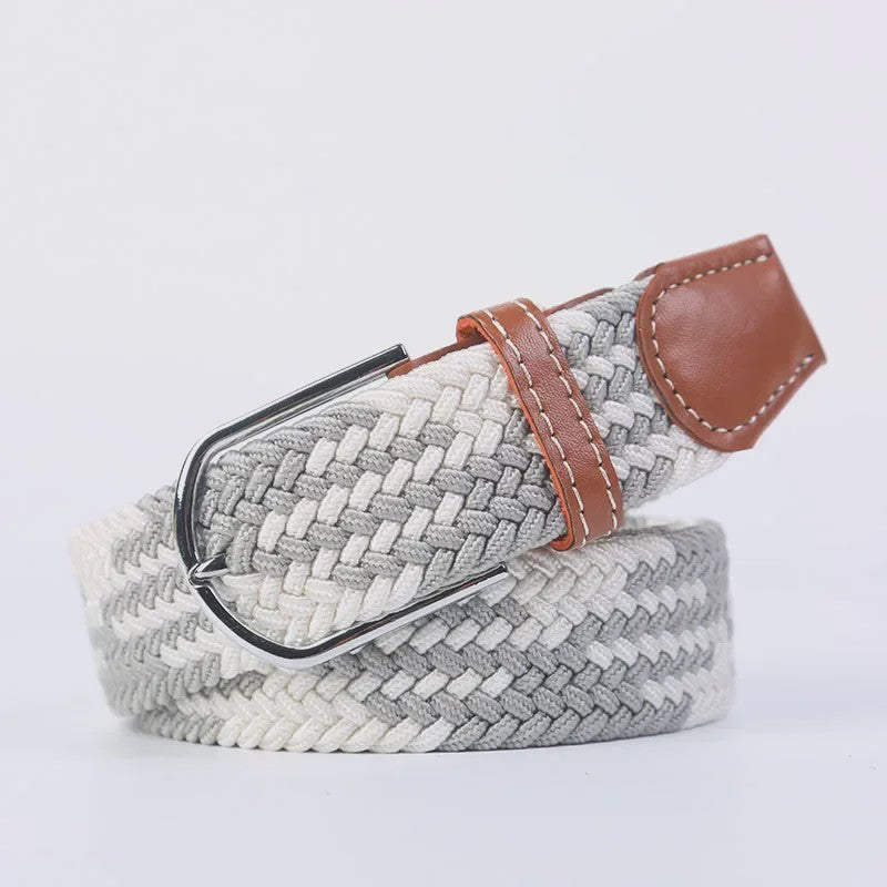 Unisex Gevlochten Elastische Riem met Pin Gesp - 107-130cm