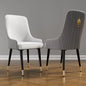 Set van 2 Luxe Eetkamerstoelen – PU Leer met Gouden Leeuwenkop Trekring – Hoge Getufte Rugleuning & Metalen Poten