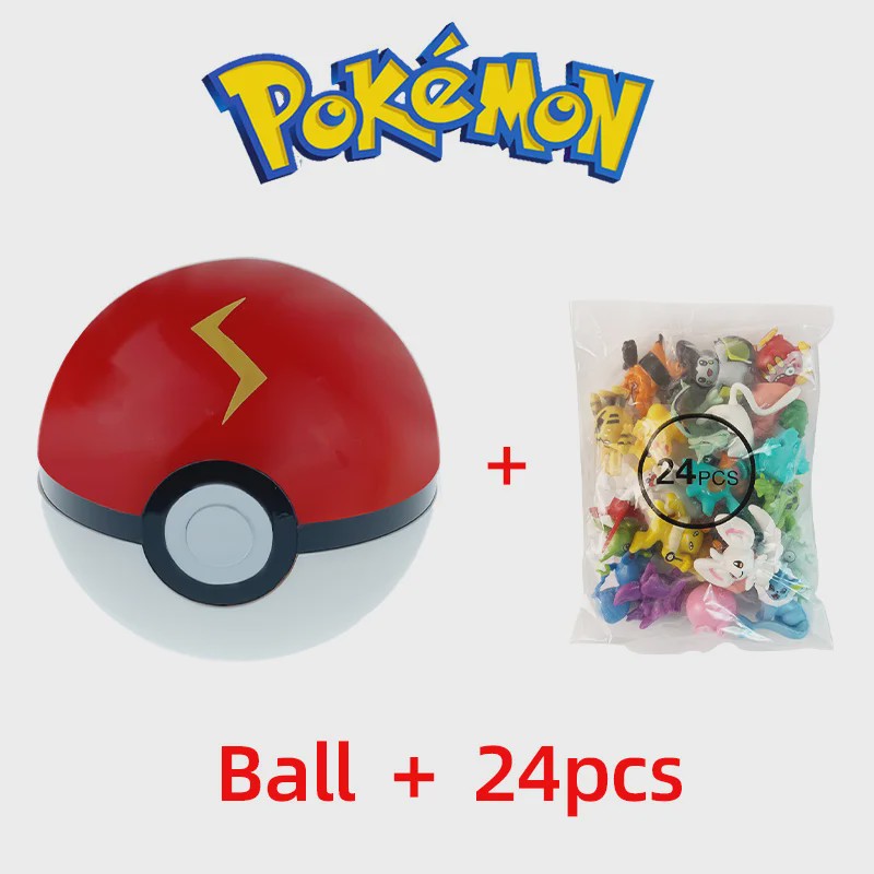 Set van 24 Pokemon Figuren - Diverse Stijlen, 2-3cm - Pikachu, Pokeball & Meer - Leuk Cadeau