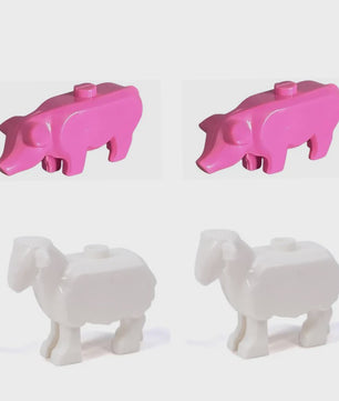 Bouwstenen Dierenpark Scene - Katten, Honden, Vogels, Varkens & Meer - DIY Speelgoed Bakstenen
