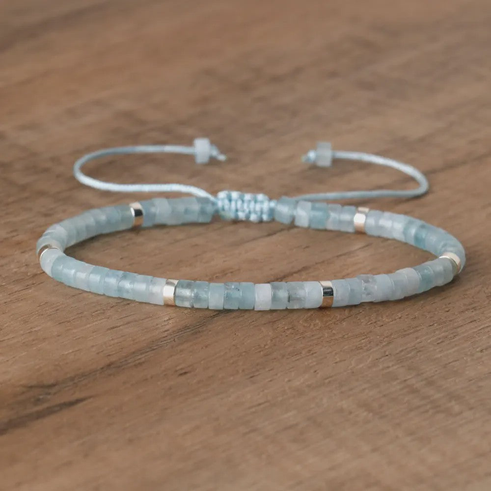 Natuurlijke Blauwe Emperor Steen Kralen Armband - Verstelbaar & Uniek
