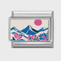 Modulaire RVS Bedel Links - Italiaanse Charm Collectie - Blue Series