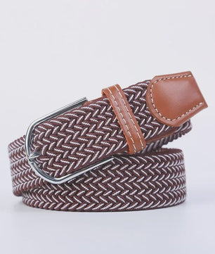 Unisex Gevlochten Elastische Riem met Pin Gesp - 107-130cm
