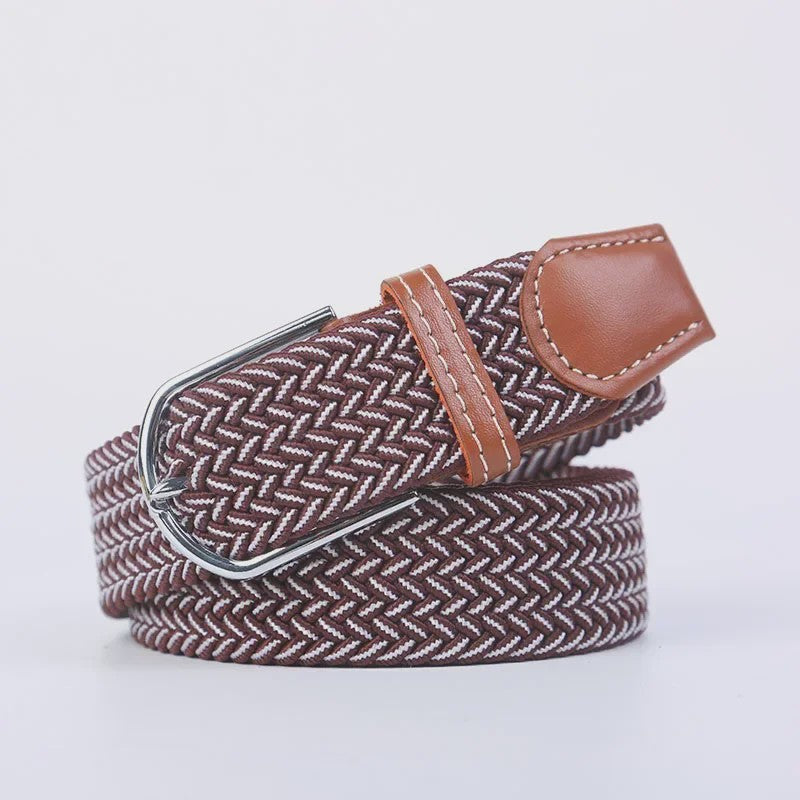 Unisex Gevlochten Elastische Riem met Pin Gesp - 107-130cm