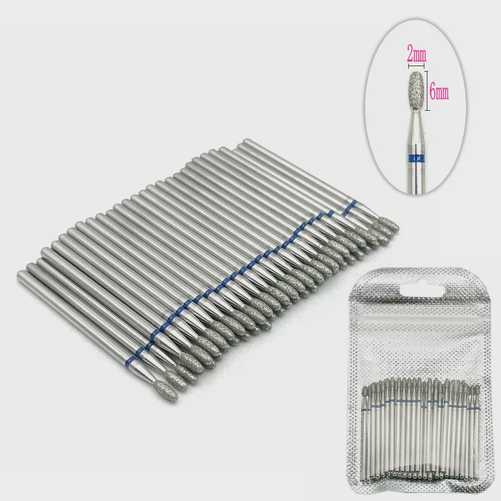 50 Stuks Diamant Freesjes Set - 2.35mm Schacht voor Nagel- en Tandheelkundig Gebruik