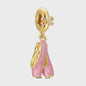 925 Sterling Zilveren Bedel: Gouden Strik met Roze Hart & Kruis met Oog van Horus