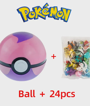 Set van 24 Pokemon Figuren - Diverse Stijlen, 2-3cm - Pikachu, Pokeball & Meer - Leuk Cadeau
