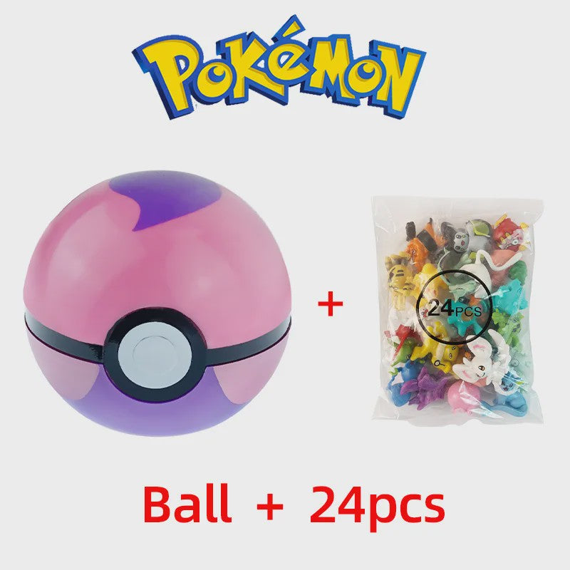 Set van 24 Pokemon Figuren - Diverse Stijlen, 2-3cm - Pikachu, Pokeball & Meer - Leuk Cadeau