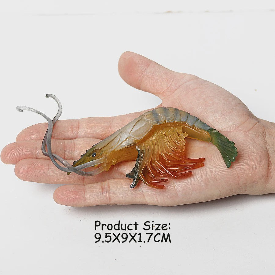 Educatieve Prehistorische Zeedieren Figuren Set: Baculite, Opabinia, Krab & Meer