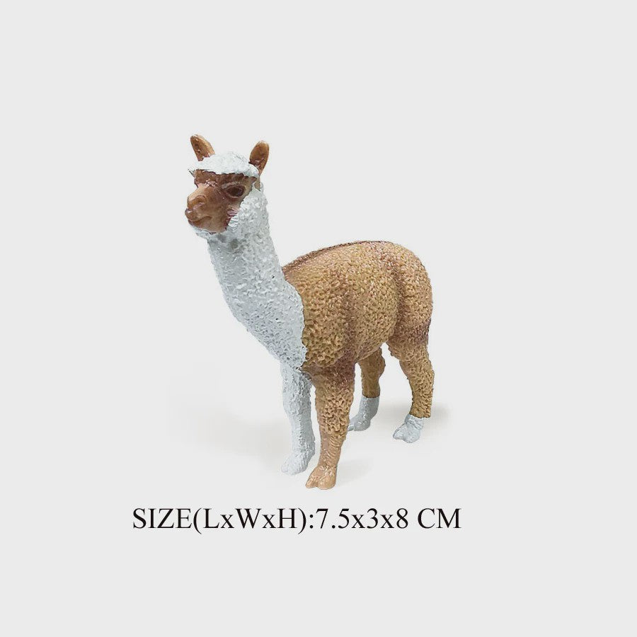 Realistische Alpaca & Kameel Figuren Set - Handgeschilderd, Educatief Speelgoed