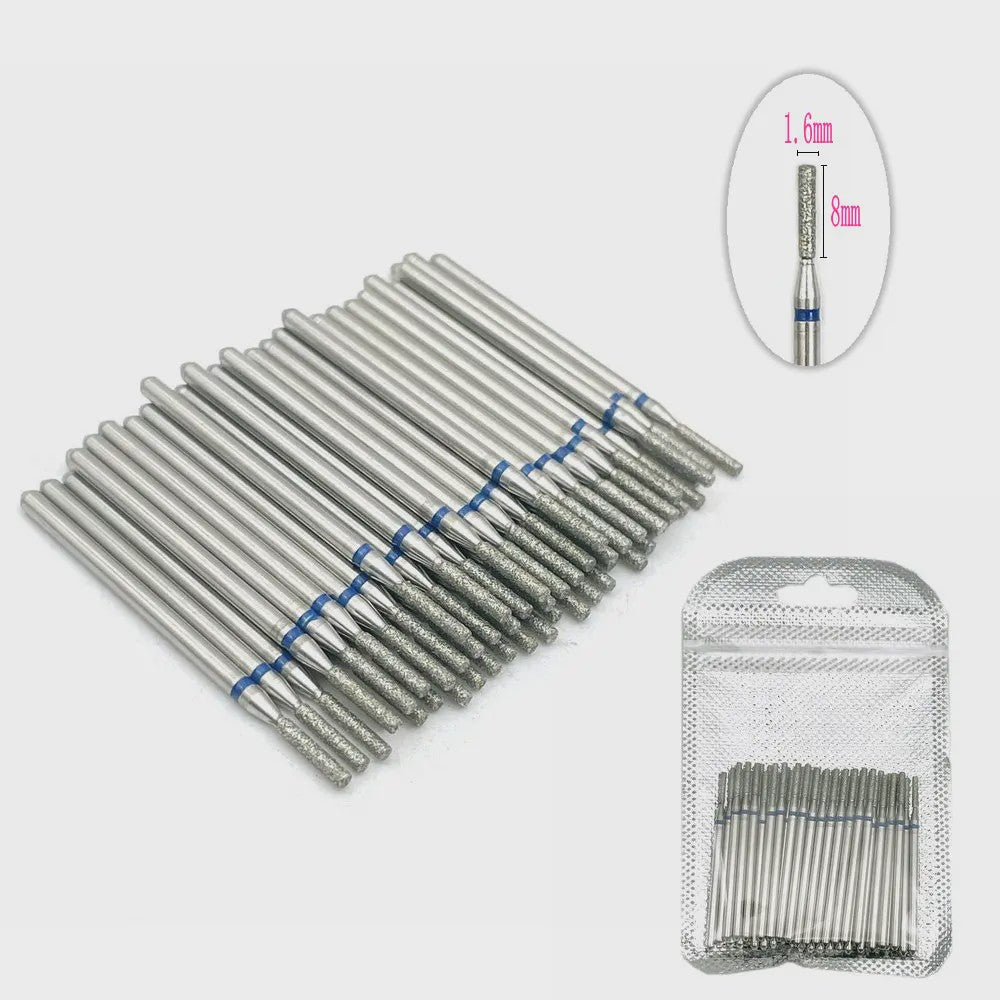 50 Stuks Diamant Freesjes Set - 2.35mm Schacht voor Nagel- en Tandheelkundig Gebruik