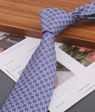 Klassieke Heren Strikdas - Imitatie Zijde met Polka Dot & Bloemendessin