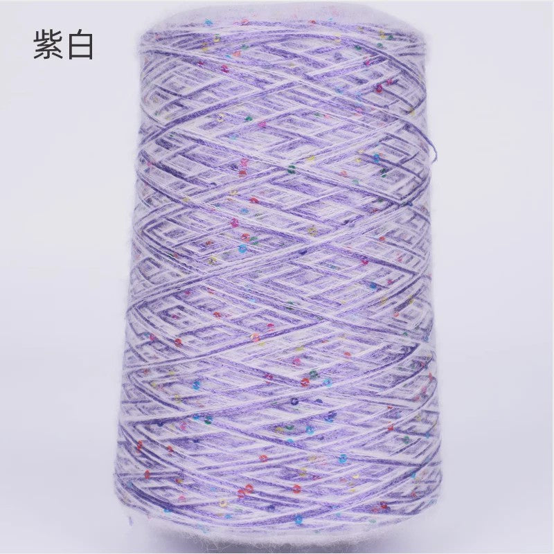 Zacht Pluche Mohair Garen met Pailletten - Kleurrijk Brei-, Haak- en Naaigaren (520g)