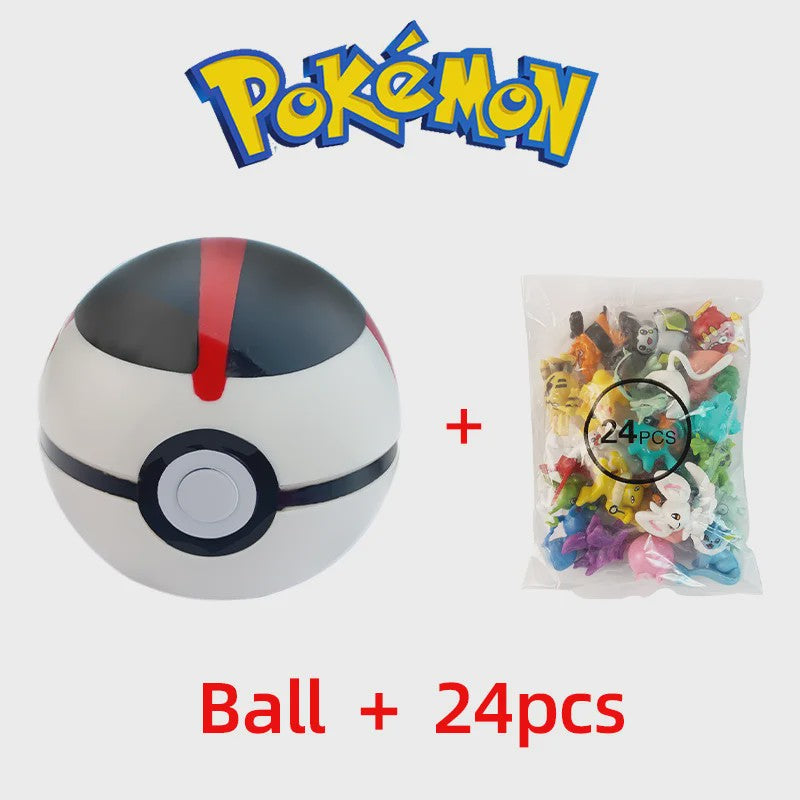 Set van 24 Pokemon Figuren - Diverse Stijlen, 2-3cm - Pikachu, Pokeball & Meer - Leuk Cadeau