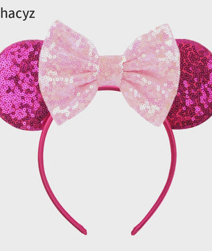 Chique Sequin Mickey Oortjes Diadeem met Strik - Feestelijk Haaraccessoire voor Kinderen & Dames