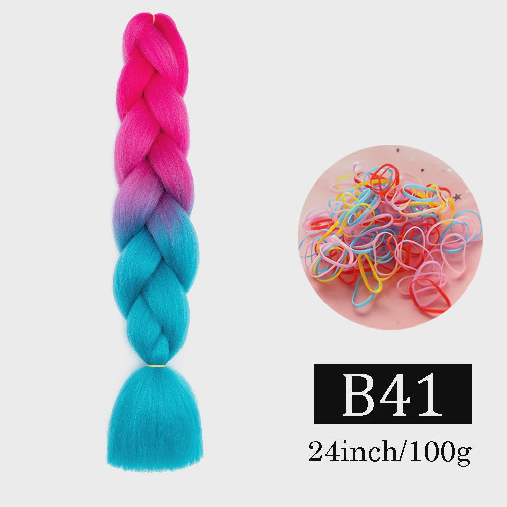 24 Inch Jumbo Braids Haarverlenging - Synthetisch Vlechtkapsel met Ombre Kleuren