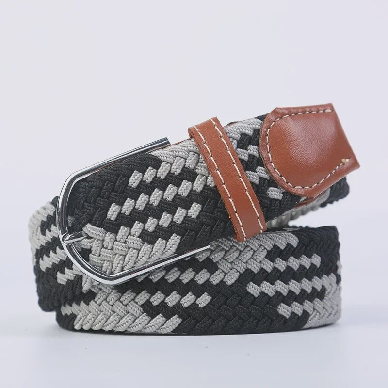 Unisex Gevlochten Elastische Riem met Pin Gesp - 107-130cm