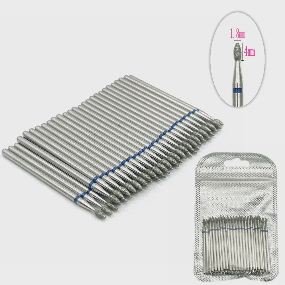 50 Stuks Diamant Freesjes Set - 2.35mm Schacht voor Nagel- en Tandheelkundig Gebruik