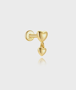 925 Sterling Zilveren Kolibrie Oorbellen Dames - 18K Goudkleurig Platte Achterkant Studs