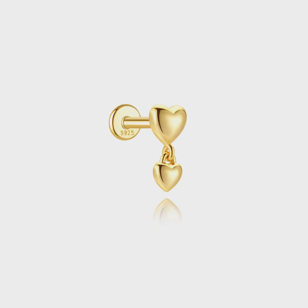 925 Sterling Zilveren Kolibrie Oorbellen Dames - 18K Goudkleurig Platte Achterkant Studs