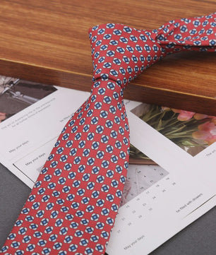 Klassieke Heren Strikdas - Imitatie Zijde met Polka Dot & Bloemendessin