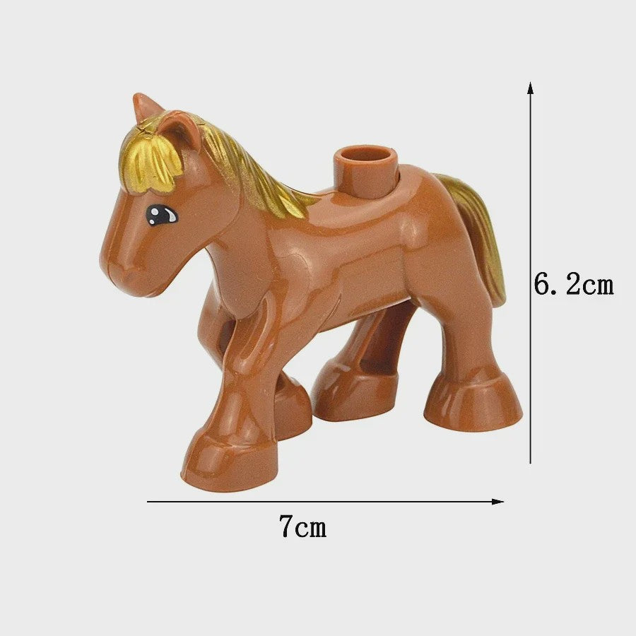 Grote Bouwstenen Dierenpark & Boerderij Figuren - Compatibel met Duplo