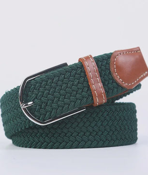 Unisex Gevlochten Elastische Riem met Pin Gesp - 107-130cm