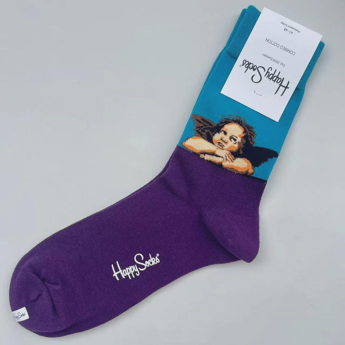 Happy Socks Heren Mid-tube Sokken - Pure Katoen, Klassiek Comfort - Maat 41-46