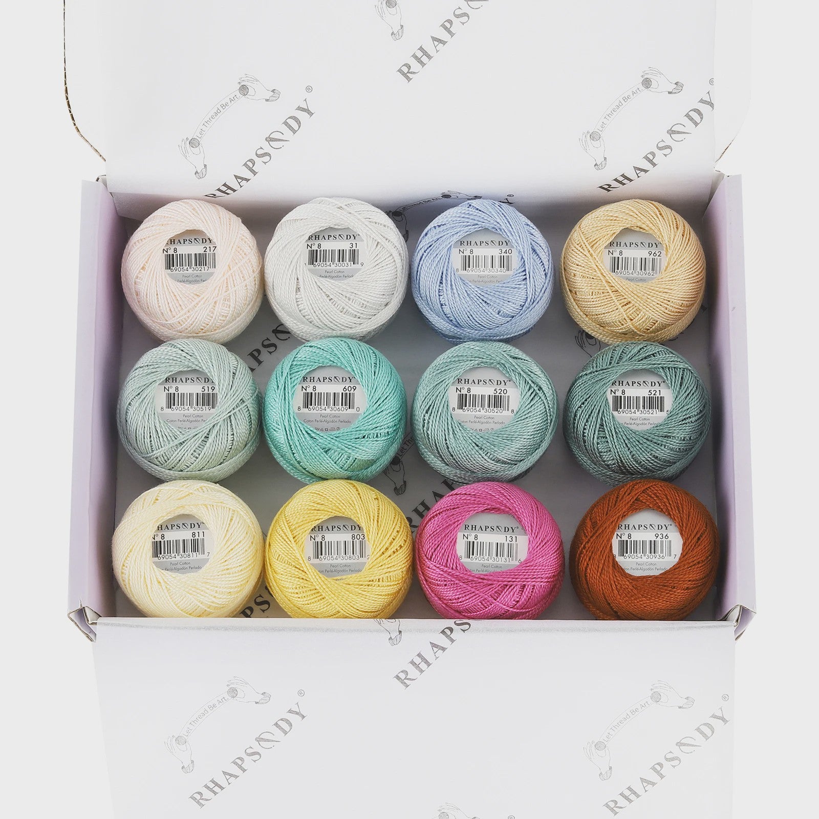Rhapsody Pearl Cotton Garen Set - Maat 8 - 12 Bollen voor Haken, Borduren & Knutselen