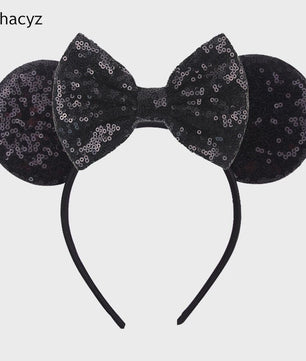 Chique Sequin Mickey Oortjes Diadeem met Strik - Feestelijk Haaraccessoire voor Kinderen & Dames