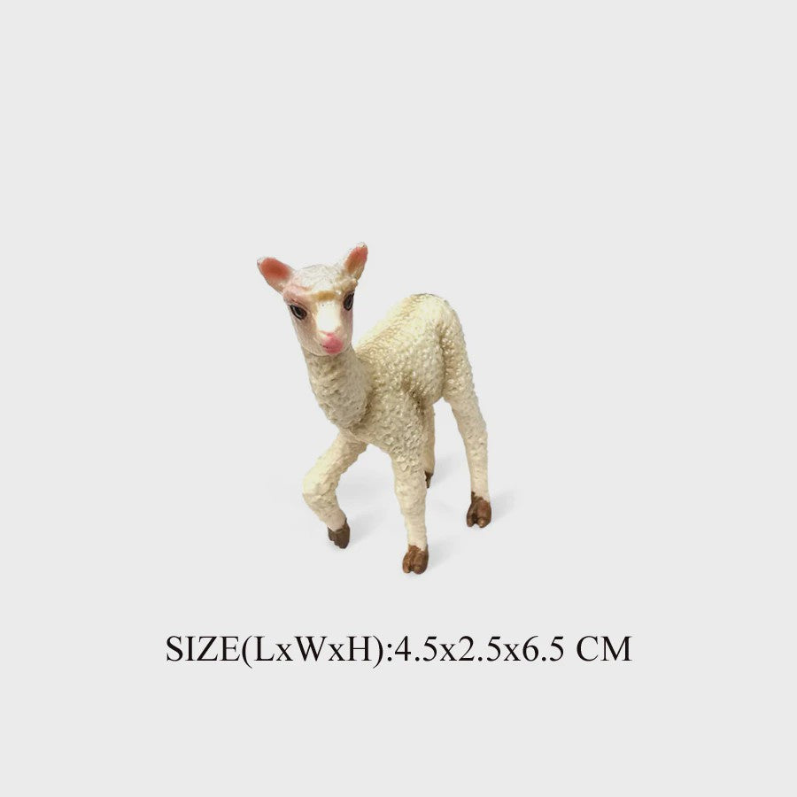 Realistische Alpaca & Kameel Figuren Set - Handgeschilderd, Educatief Speelgoed