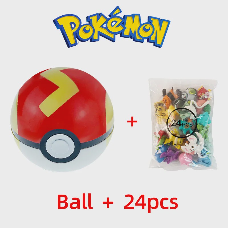 Set van 24 Pokemon Figuren - Diverse Stijlen, 2-3cm - Pikachu, Pokeball & Meer - Leuk Cadeau