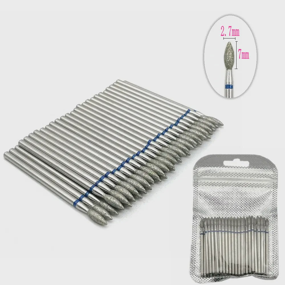 50 Stuks Diamant Freesjes Set - 2.35mm Schacht voor Nagel- en Tandheelkundig Gebruik