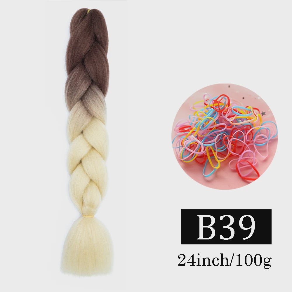24 Inch Jumbo Braids Haarverlenging - Synthetisch Vlechtkapsel met Ombre Kleuren