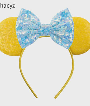 Chique Sequin Mickey Oortjes Diadeem met Strik - Feestelijk Haaraccessoire voor Kinderen & Dames