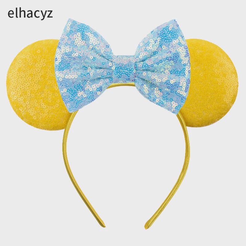 Chique Sequin Mickey Oortjes Diadeem met Strik - Feestelijk Haaraccessoire voor Kinderen & Dames