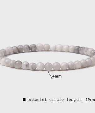 Natuursteen Armband met Kwarts, Kattenoog, Jades & Aquamarijn Kralen - Stretch Bangle voor Dames & Heren