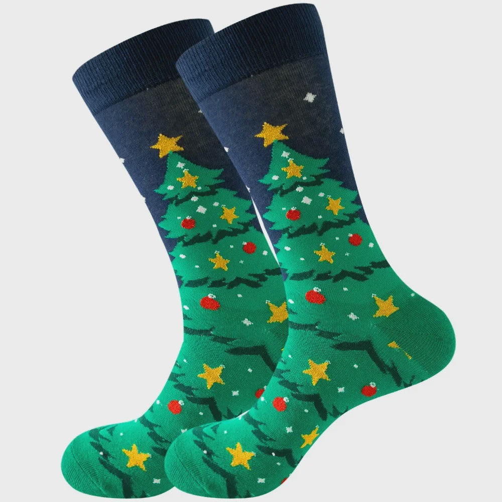 Vrolijke Kerstsokken Heren - Katoen - Feestelijke Patronen