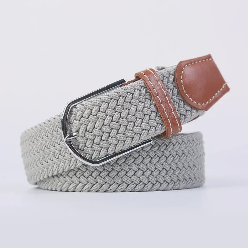 Unisex Gevlochten Elastische Riem met Pin Gesp - 107-130cm