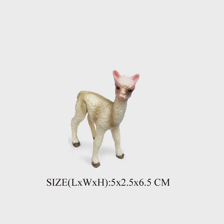Realistische Alpaca & Kameel Figuren Set - Handgeschilderd, Educatief Speelgoed
