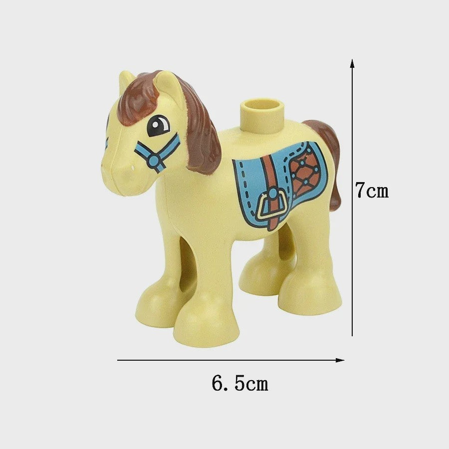 Grote Bouwstenen Dierenpark & Boerderij Figuren - Compatibel met Duplo