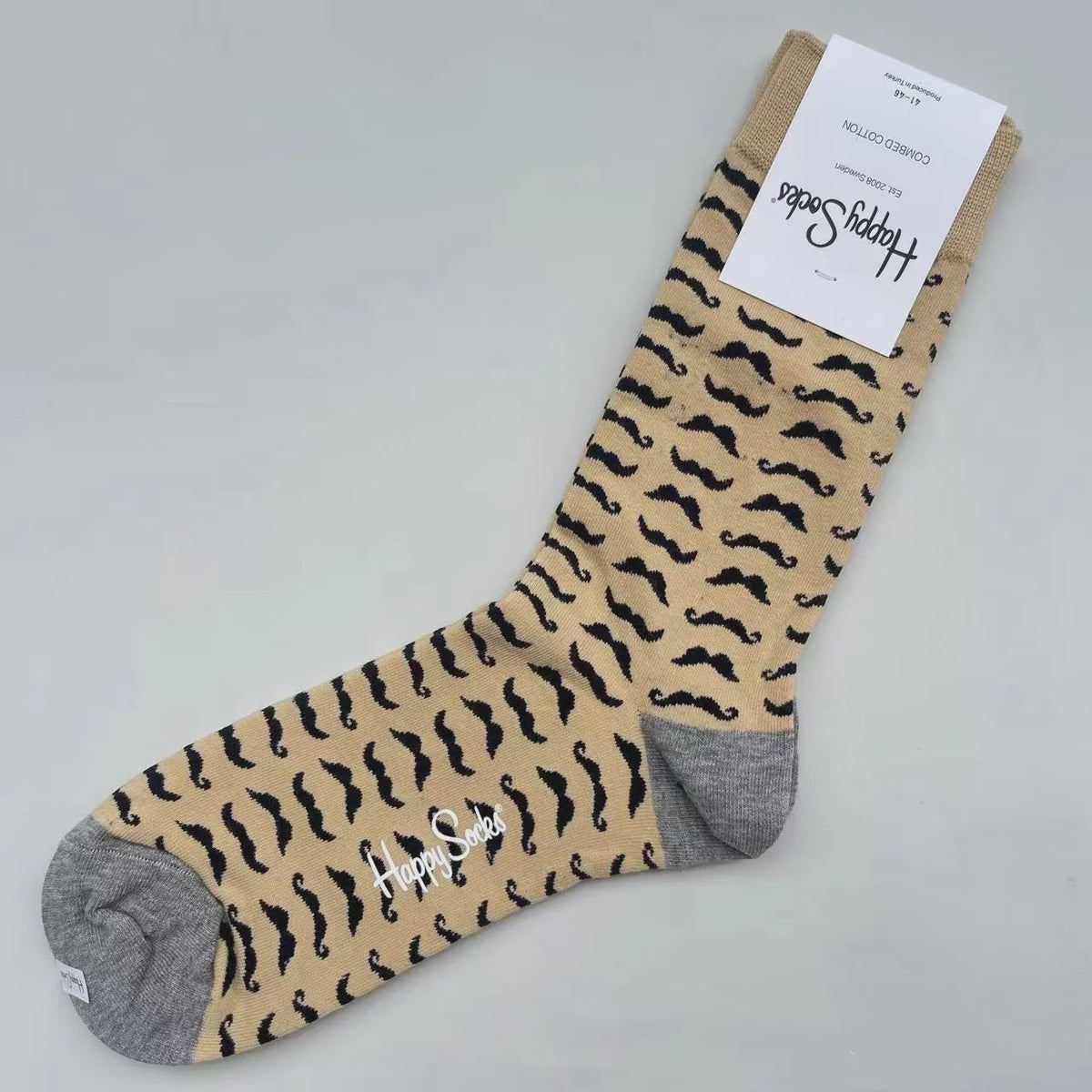 Happy Socks Heren Mid-tube Sokken - Pure Katoen, Klassiek Comfort - Maat 41-46