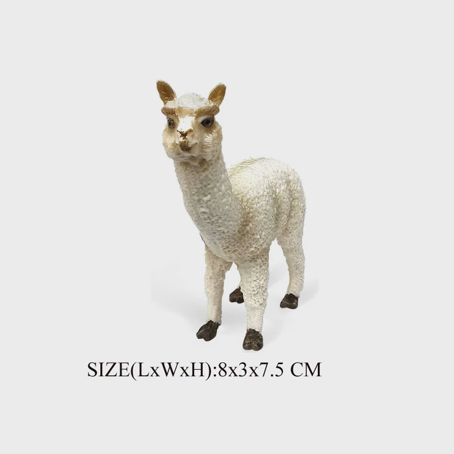Realistische Alpaca & Kameel Figuren Set - Handgeschilderd, Educatief Speelgoed