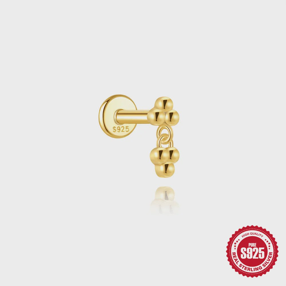 925 Sterling Zilveren Kolibrie Oorbellen Dames - 18K Goudkleurig Platte Achterkant Studs