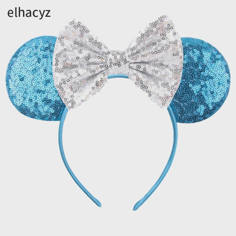 Chique Sequin Mickey Oortjes Diadeem met Strik - Feestelijk Haaraccessoire voor Kinderen & Dames