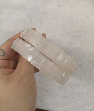 Natuurlijke Edelsteen Armband - Fluoriet & Citrien Vierkante Kralen