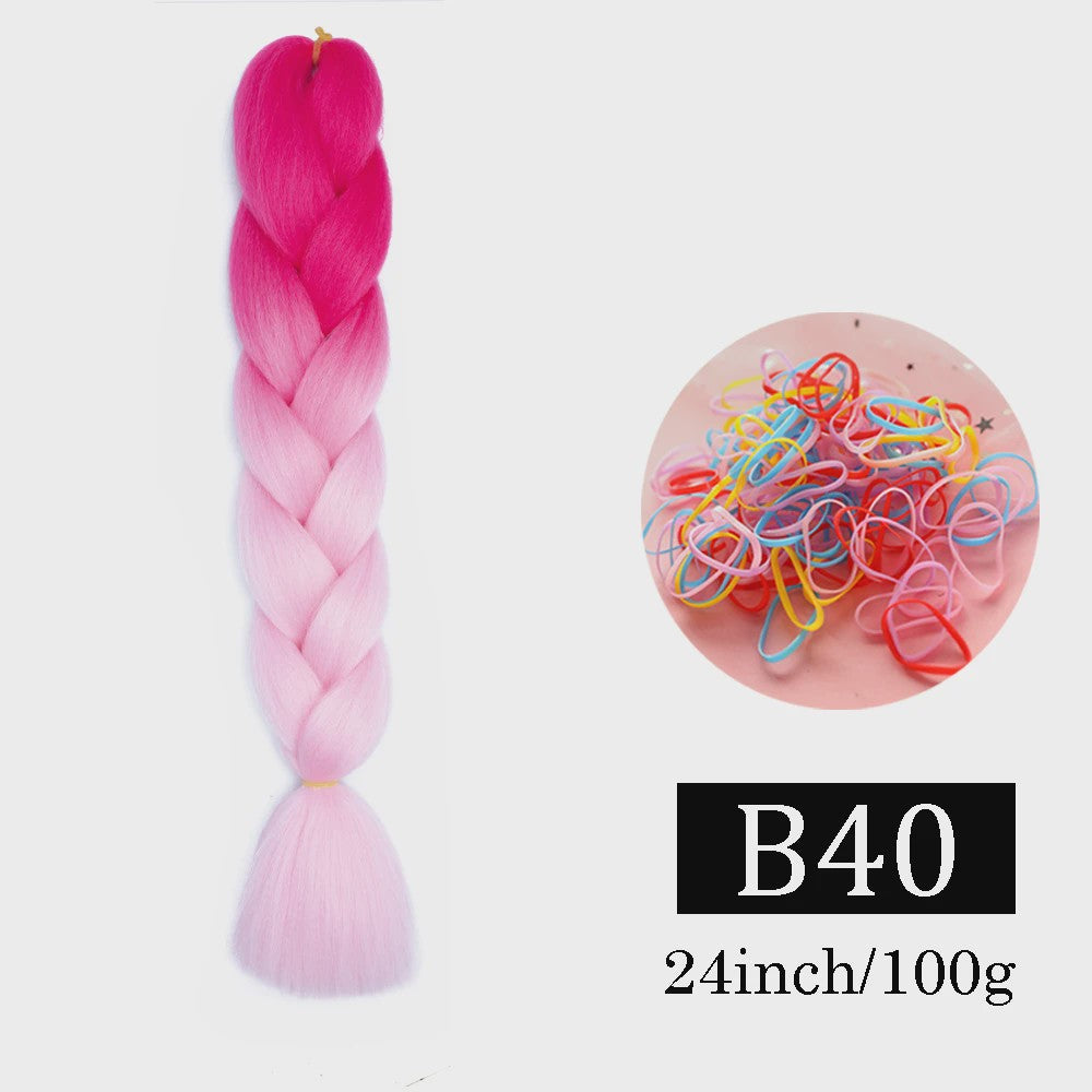 24 Inch Jumbo Braids Haarverlenging - Synthetisch Vlechtkapsel met Ombre Kleuren