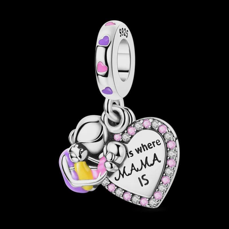 925 Sterling Zilveren Bedel 'Mom Love' - Perfect Cadeau voor Moederdag en Verjaardag